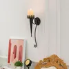 2er Set Schwarz Metall Kerzenhalter für Stumpenkerzen 43 cm Produktbild-Vorschau 2