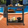 Chariot de barbecue extérieur avec trois étagères, 4 roues Voir les images du produit 1