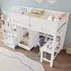 Hochbett 90x200 cm mit Schreibtisch, Kleiderschrank, Regal, Produktbild-Vorschau 4