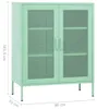 vidaXL Úložná skriňa Mint Green 80x35x101,5 cm Oceľ Náhľad obrázku produktu 8