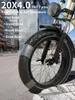 Close-up of a fat tire on an e-bike, with text overlay highlighting its versatility on different terrains. Produktbild-Vorschau