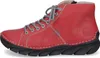 A red boot with gray laces and a black sole is shown from the side against a white background. Produktbild-Vorschau