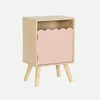 Comodino per bambini decorazione legno 1 anta, Rosa Anteprima dell’immagine prodotto 1