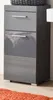 A close-up view of a gray, modern storage unit with three drawers. Anteprima dell’immagine prodotto