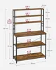 A freestanding shelving unit with dimensions and weight capacity indicated. Náhled obrázku produktu
