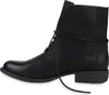 A black lace-up boot shown from the side against a white background. Produktbild-Vorschau