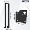Diagrams showing the dimensions of a black U-shaped metal handrail. Náhľad obrázku produktu