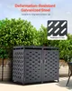A double garbage bin enclosure is shown outdoors in front of lush green bushes. Náhled obrázku produktu