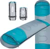 A sleeping bag is shown in various states: rolled up and unrolled, with a second sleeping bag also rolled up. Náhľad obrázku produktu