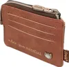 A brown leather cardholder with a zipper and multiple card slots. Anteprima dell’immagine prodotto