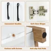 A collage of four close-up images showcasing different features of a cabinet. Podgląd zdjęcia produktu