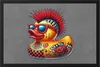 Rock N Roll Ente Fußmatte Punk Rock Ente Tattoo Mohawk Produktbild-Vorschau 1