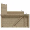 A side view of a beige poly rattan hanging bench. Náhled obrázku produktu