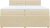 vidaXL Boxspringbett mit Matratze Creme 200x200 cm Stoff Produktbild-Vorschau 4