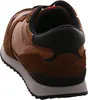 A close-up rear view of a brown and tan sneaker. Produktbild-Vorschau