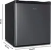 A mini refrigerator with dimensions indicated. Produktbild-Vorschau