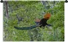 MuchoWow® Wandteppich Wandbehang Pfau - Fliegen - Wald - Produktbild-Vorschau 1