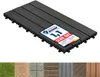 A set of dark gray WPC click tiles for a terrace, with a label indicating a quality rating. Náhled obrázku produktu