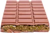 A cross-section of a chocolate bar with a green filling. Podgląd zdjęcia produktu