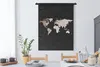 MuchoWow® Wandteppich Wandbehang Weltkarte - Weiß - Schwarz Produktbild-Vorschau 3