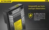 A close-up marketing image of a NiteCore charger with descriptive text. Produktbild-Vorschau