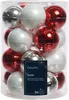 Weihnachtskugeln Glas 6cm x 20 Stück - Rot / Silber / Weiß Produktbild-Vorschau 2