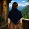 XL Strick Dreieckstuch - Schal  200 x 80 cm | Dunkelblau Produktbild-Vorschau 3