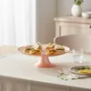 Elegante rosa Glas-Tortenplatte 21cm mit Fuß Produktbild-Vorschau 5
