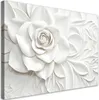 Leinwandbild Weiße 3D-Rosenblüte in voller Blüte 100x70 Produktbild-Vorschau 1