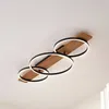 Lindby LED-Deckenlampe Galad, schwarz, Holz, 3-flg., 98 cm Produktbild-Vorschau 2