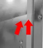 A close-up view of a metal surface with two red arrows pointing upwards. Produktbild-Vorschau