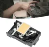 A person's hands are shown operating a printer, and a printer head is displayed. Produktbild-Vorschau