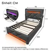 A diagram of a bed with dimensions and callouts for features. Podgląd zdjęcia produktu