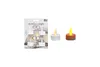 A package of LED tealights and two individual LED tealights, one white and one orange, are displayed against a white background. Anteprima dell’immagine prodotto
