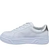 A side view of a white sneaker with a silver accent on the heel. Produktbild-Vorschau