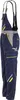 A full-body view of navy blue work overalls with yellow and gray accents, presented against a white background. Produktbild-Vorschau