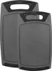 Two gray cutting boards with black handles are shown side-by-side against a white background. Anteprima dell’immagine prodotto
