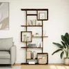 vidaXL Knihovna z kouřového dubu 92x29x188 cm Materiál na Náhled obrázku produktu 3