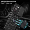 A black phone case with a ring holder is shown attached to a car vent mount. Produktbild-Vorschau