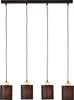 BRILLIANT Vonnie Pendelleuchte 4flg schwarz/holzfarbend Produktbild-Vorschau 1