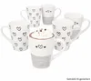6er Set Cupid Kaffeebecher 250ml Porzellan schwarz-weiß Produktbild-Vorschau 1