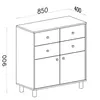 Kommode 85cm in weiß mit Eiche und grau FAIRFAX-133 Produktbild-Vorschau 2
