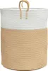 vidaXL Panier de rangement beige et blanc Ø38x46 cm Coton Voir les images du produit 5