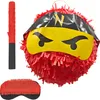 Relaxdays Pinata Ninja, mit Stab & Maske, Partypinata Produktbild-Vorschau 1