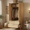 Kleiderschrank mit Rattan-Design 80x50x180cm aus MDF in Produktbild-Vorschau 9
