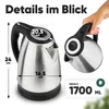 Clatronic® Wasserkocher Edelstahl 1,7L | BPA frei | 2200W | Produktbild-Vorschau 6