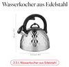 FLORINA Wasserkessel (2,5 l) | Edelstahl Teekessel FENNY Produktbild-Vorschau 3