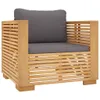 Fauteuil de jardin avec coussins gris foncé Bois de teck Voir les images du produit 1