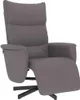 A gray recliner chair with a footrest extended, shown from a three-quarter angle against a white background.