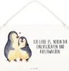 Mr. & Mrs. Panda Schild Pinguine Einschlafen DIN A5 - Weiß Produktbild-Vorschau 1